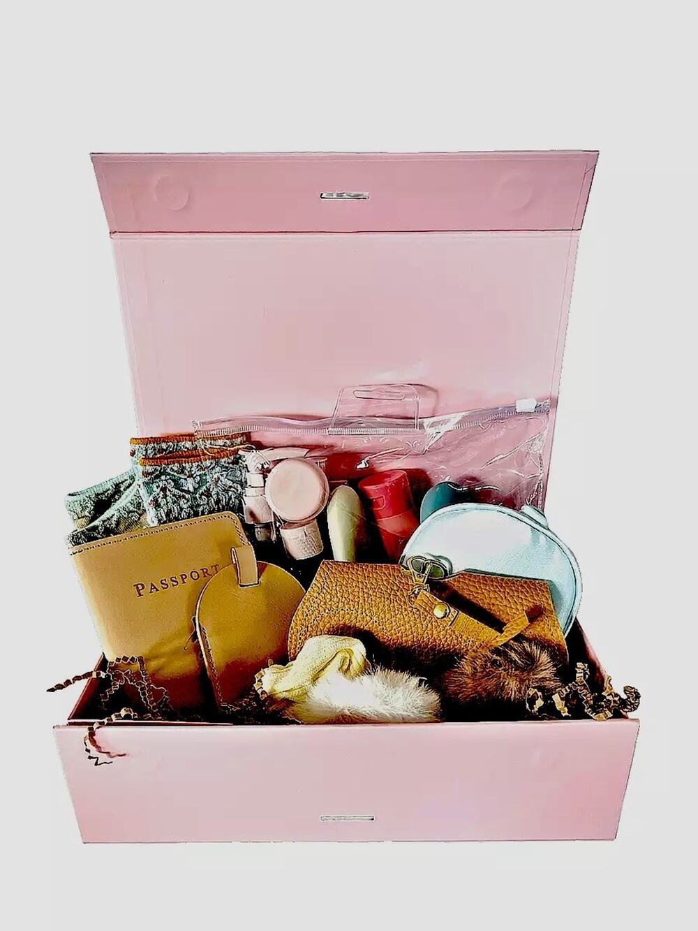 New Relax&Unwind Travel Gift Box Set Includes Luggage Tag , Passport Cover Etc